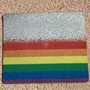 Rainbow Glitter Mouse Pad